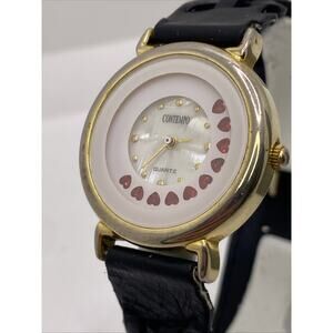 Contempo Womens Vintage Mop Dial Hearts Watch New Battery